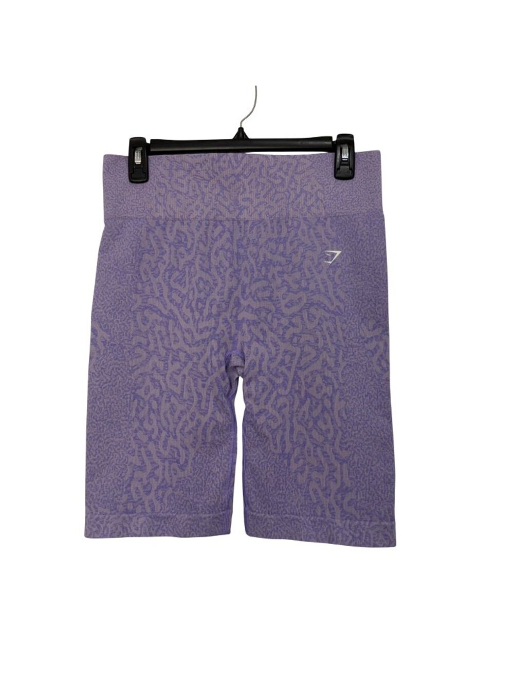 Gymshark Womens XL Purple Seamless High-Waisted Bike Shorts Animal Print Pattern